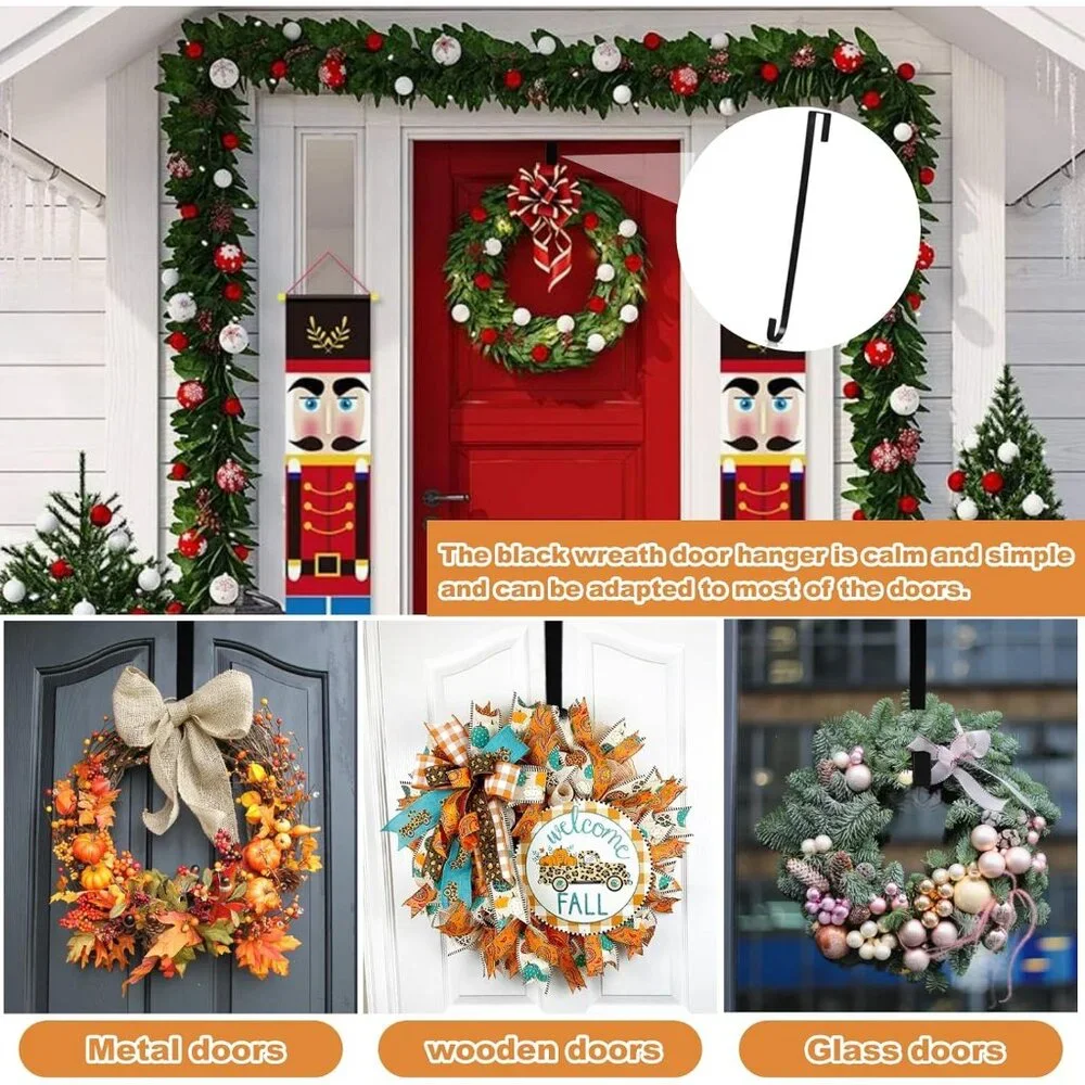 Durable 14-inch Wreath Hanger Set - 2 Pack, Perfect for Front Door Displays